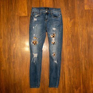 Judy Blue Los Angeles Skinny Fit Leopard Patch Jeans Women’s Size 7/28